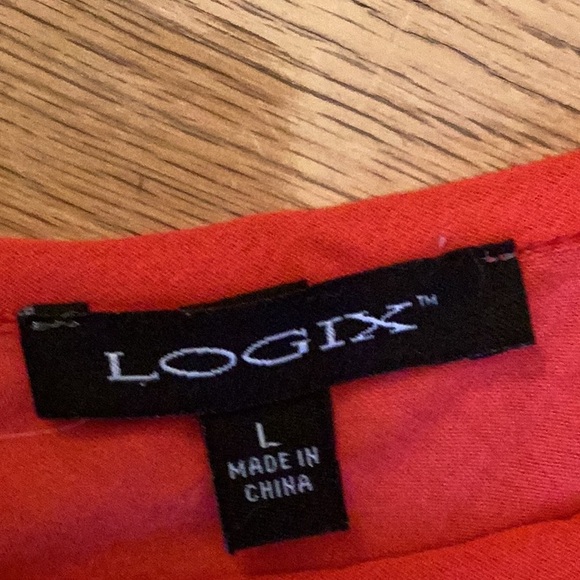 Logix size large red tank top with spaghetti straps & decorated w/strips of ray - Picture 6 of 9